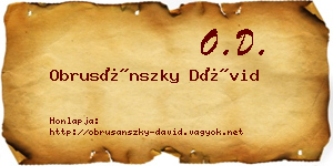 Obrusánszky Dávid névjegykártya
