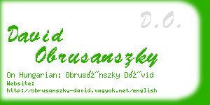 david obrusanszky business card